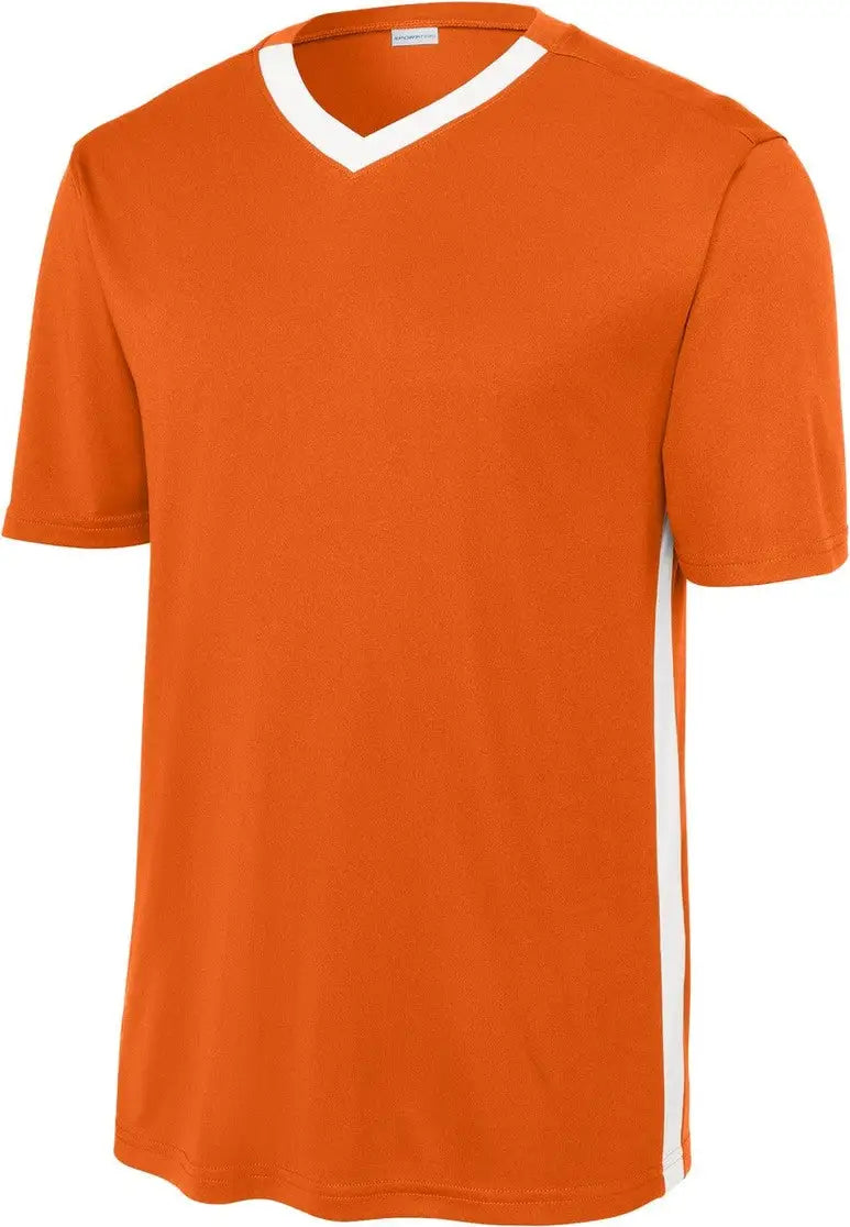 Sport-tek St101 Competitor United V-neck - Deep Orange White