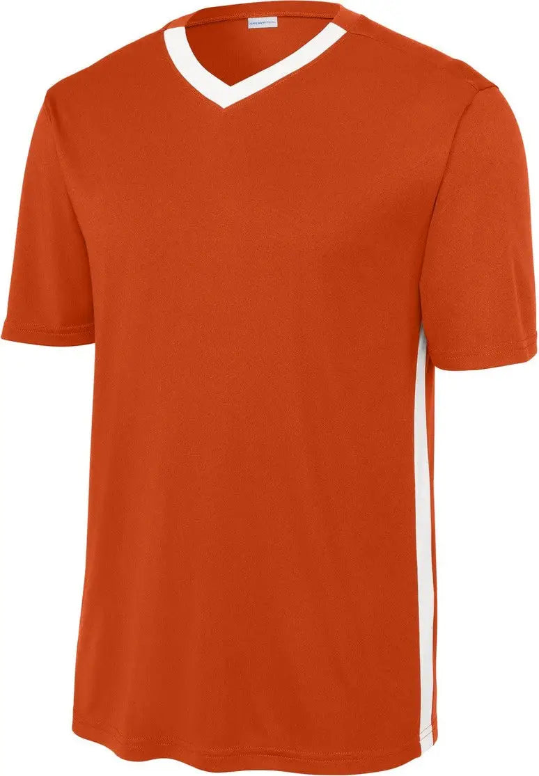 Sport-tek St101 Competitor United V-neck - Deep Orange White