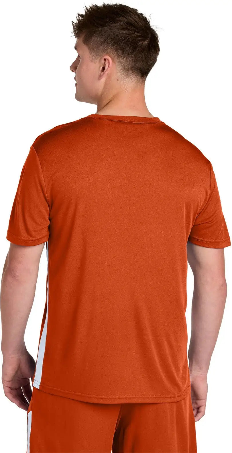 Sport-tek St101 Competitor United V-neck - Deep Orange White