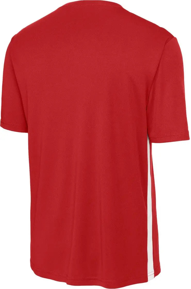 Sport-tek St101 Competitor United V-neck - Deep Red White