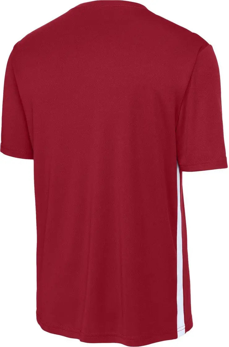 Sport-tek St101 Competitor United V-neck - Deep Red White
