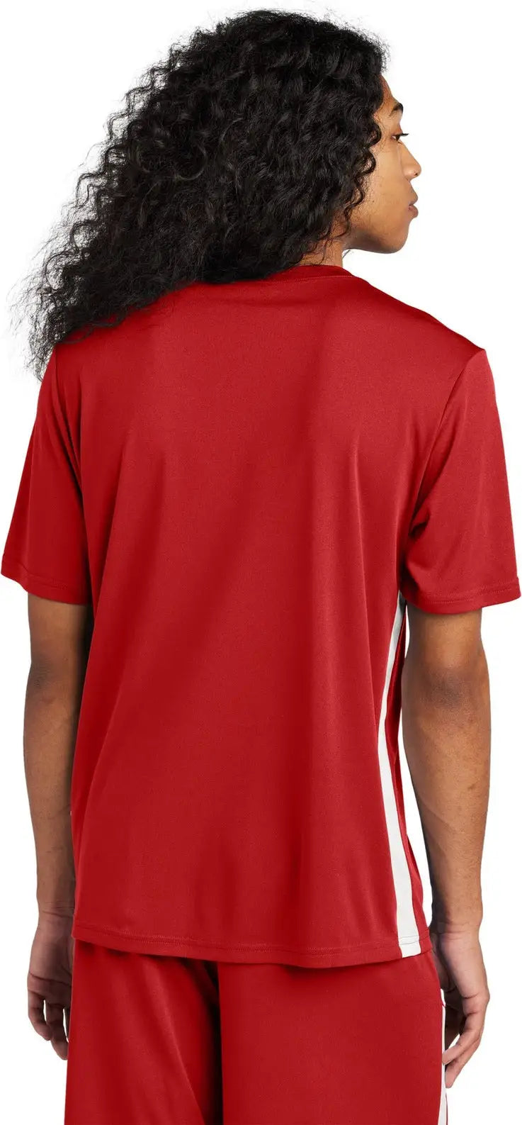 Sport-tek St101 Competitor United V-neck - Deep Red White