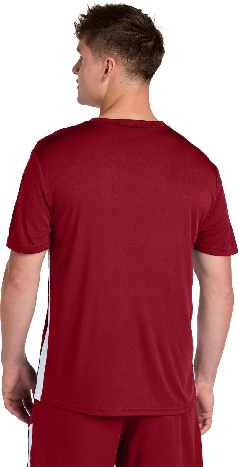 Sport-tek St101 Competitor United V-neck - Deep Red White