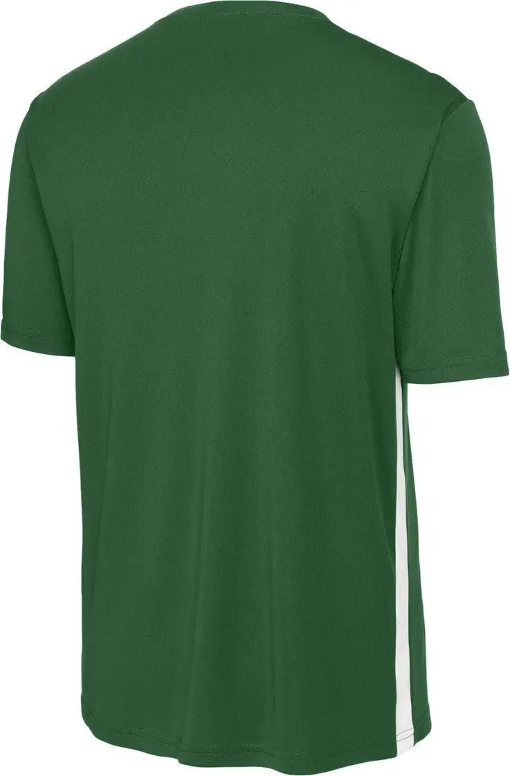 Sport-tek St101 Competitor United V-neck - Forest Green White - Green/ / Adult Xs