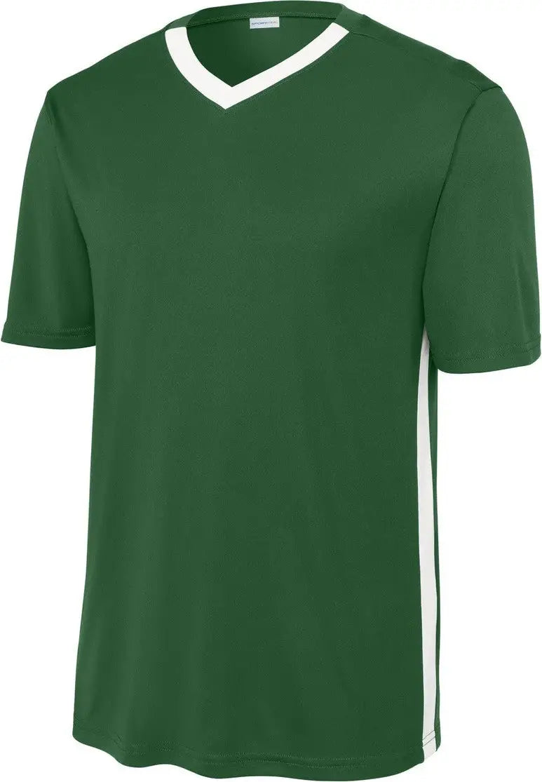 Sport-tek St101 Competitor United V-neck - Forest Green White