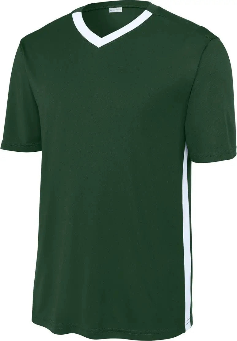 Sport-tek St101 Competitor United V-neck - Forest Green White