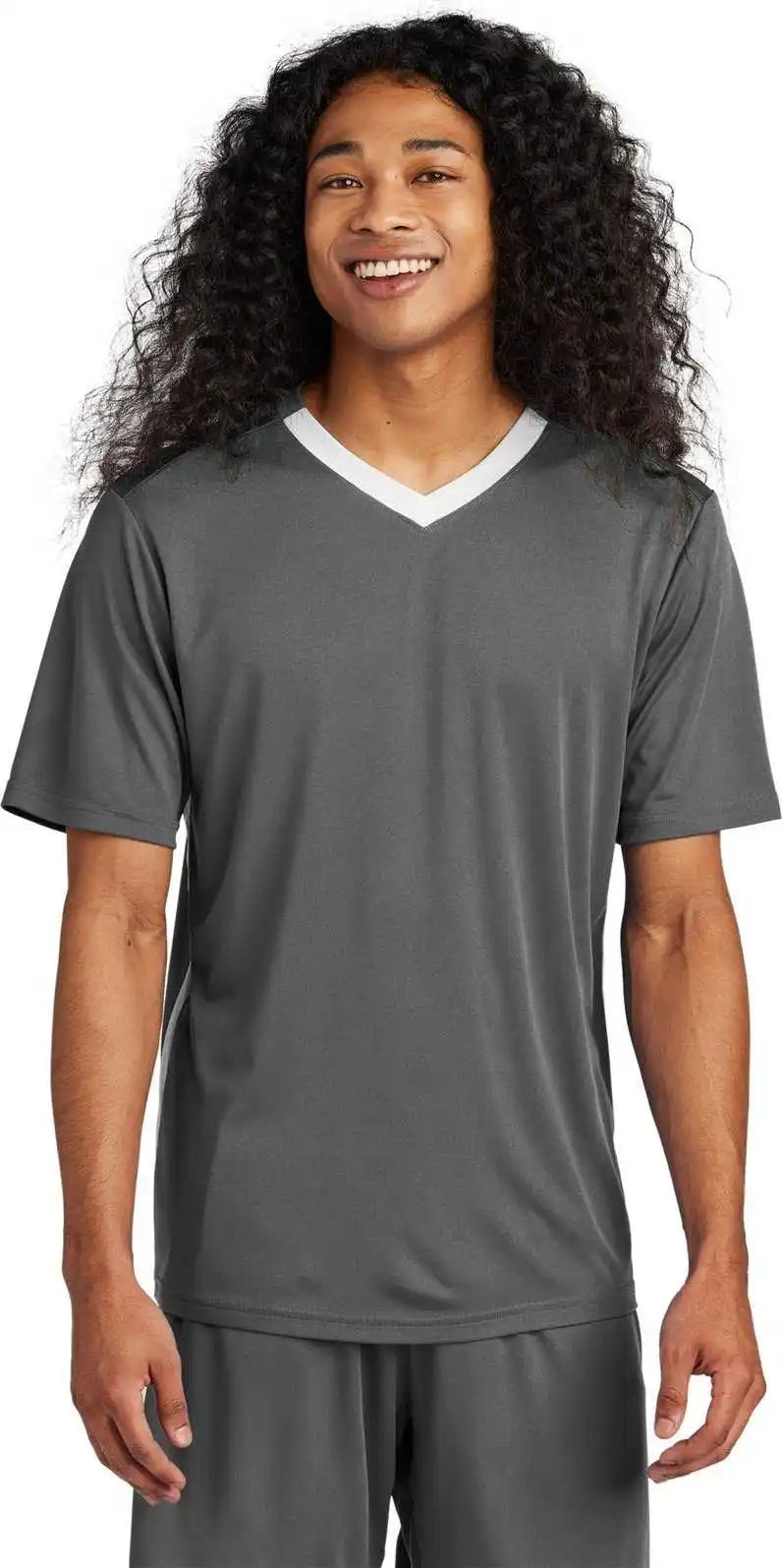 Sport Tek St101 Competitor United v Neck Irgy/white