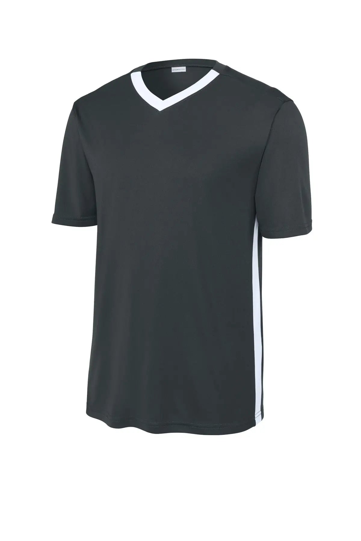 Sport-tek St101 Competitor United V-neck - Iron Gray White