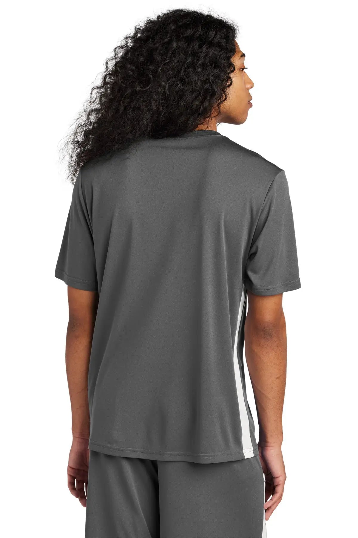 Sport-tek St101 Competitor United V-neck - Iron Gray White