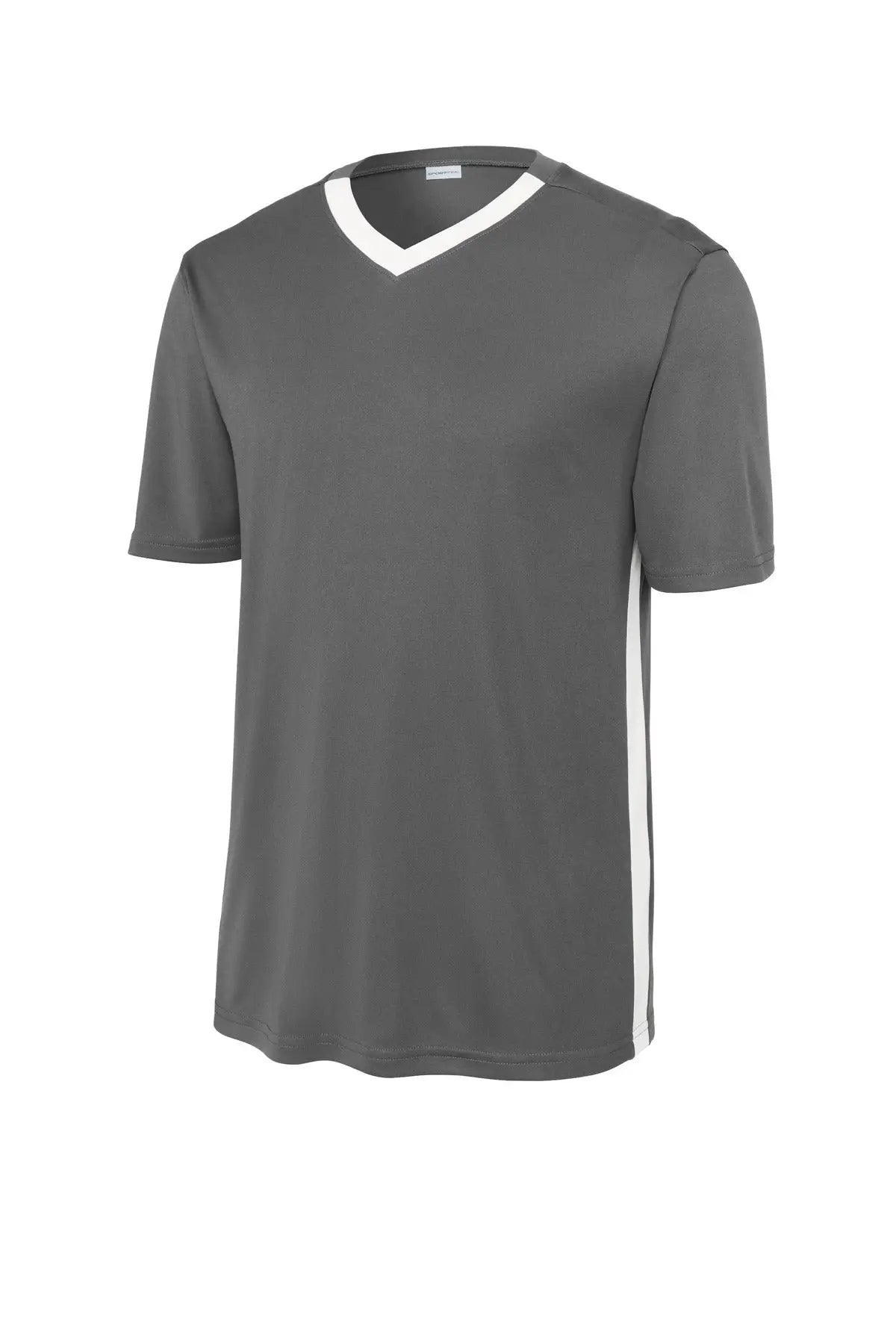 Sport-tek St101 Competitor United V-neck - Iron Gray White