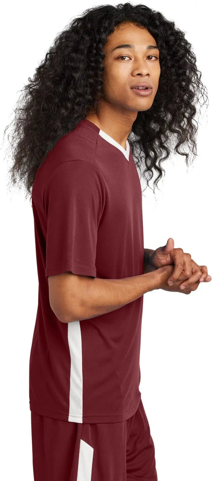 Sport-tek St101 Competitor United V-neck - Maroon White
