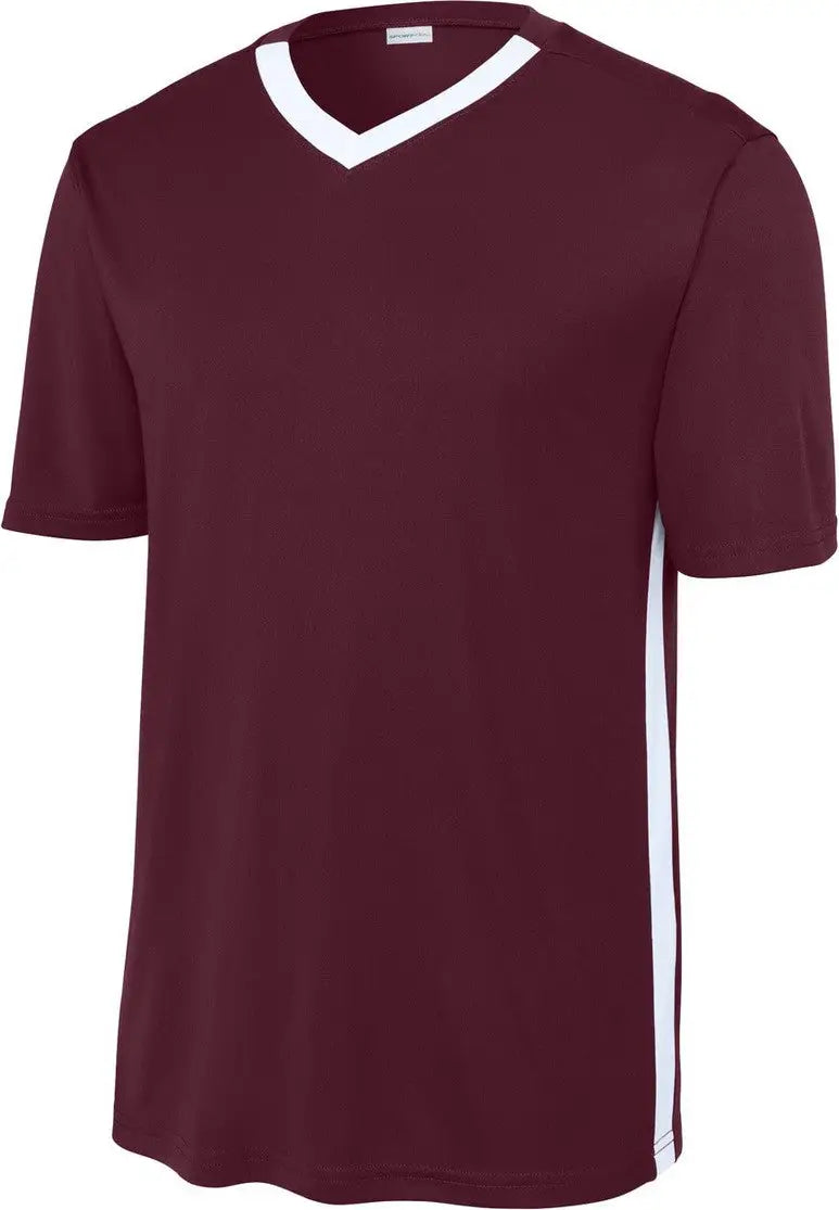Sport-tek St101 Competitor United V-neck - Maroon White