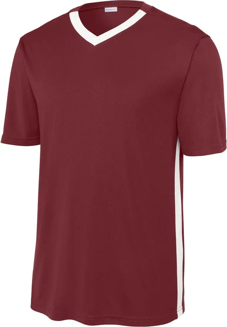 Sport-tek St101 Competitor United V-neck - Maroon White