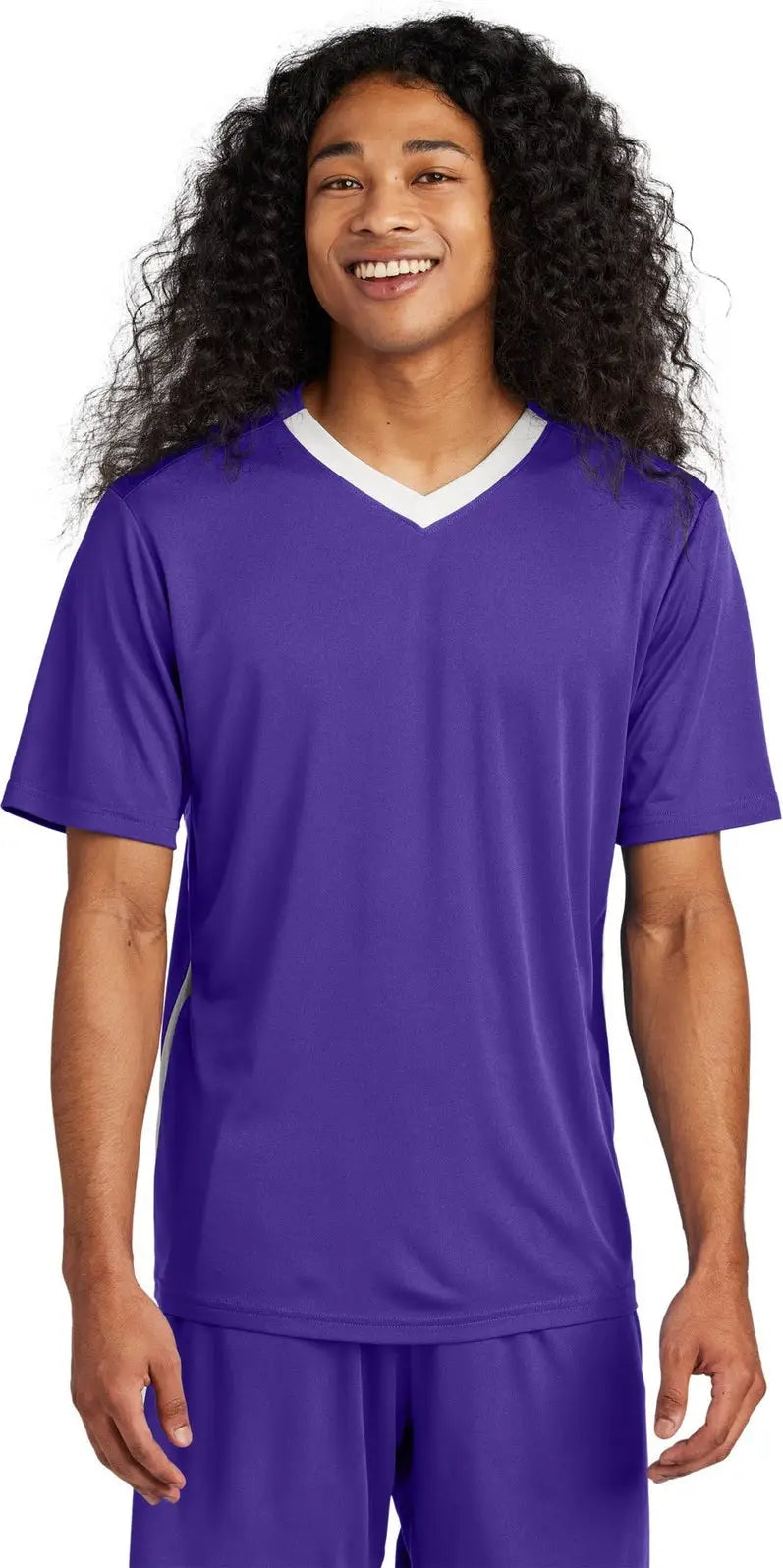 Sport-tek St101 Competitor United V-neck - Purple White