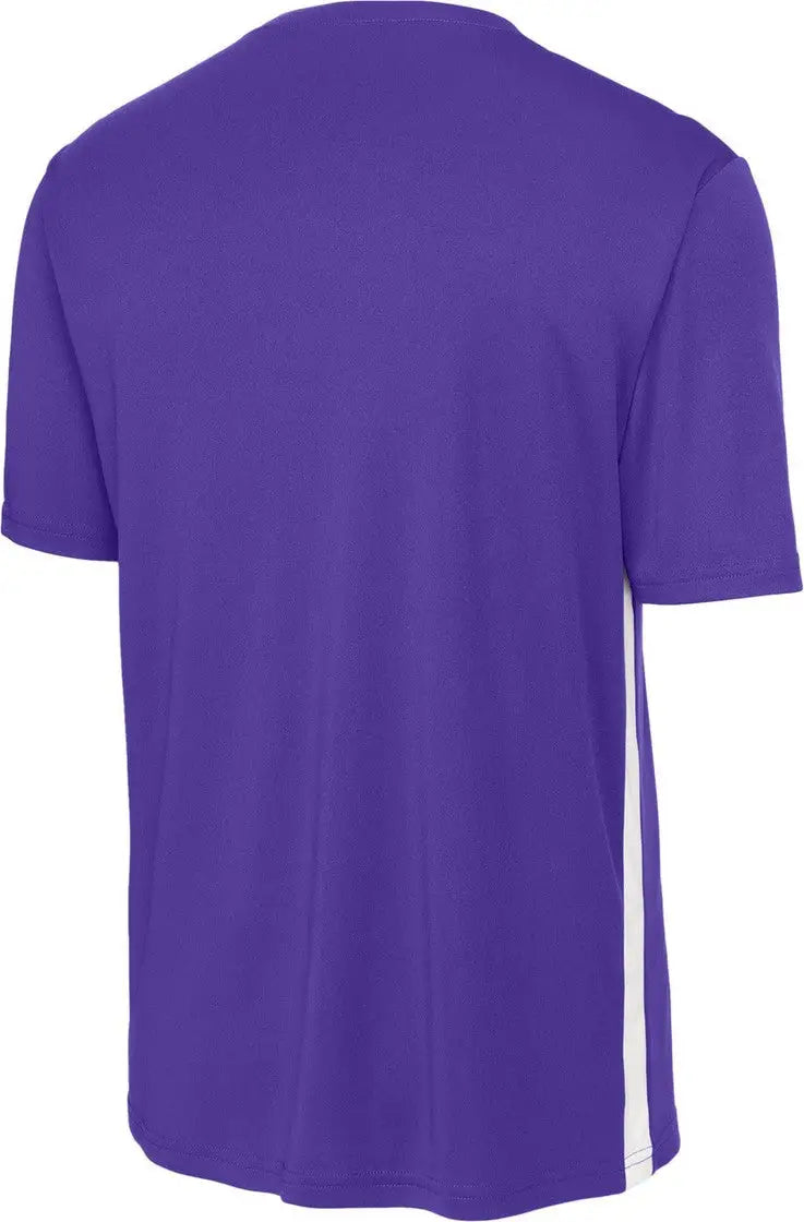 Sport-tek St101 Competitor United V-neck - Purple White - Purple/ / Adult Xs