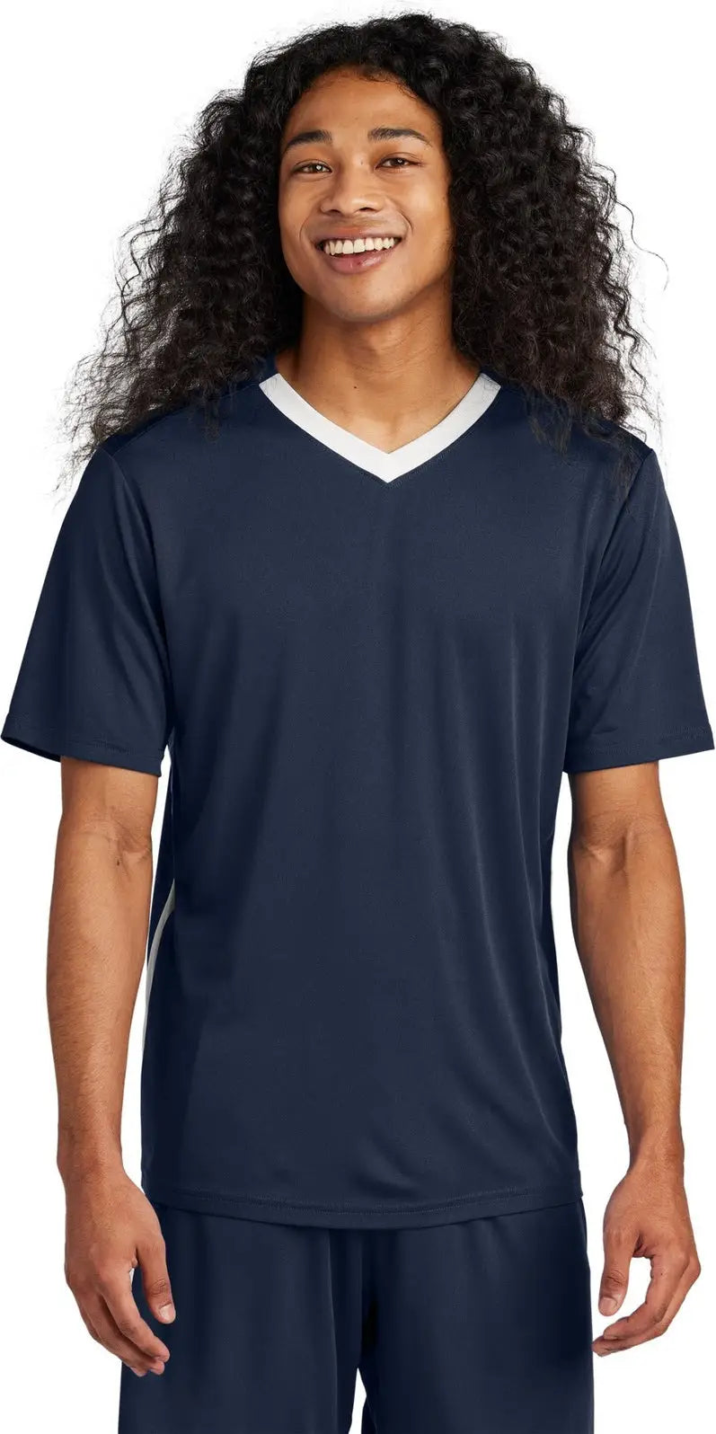 Sport-tek St101 Competitor United V-neck - True Navy White - Navy/ / Adult Xs