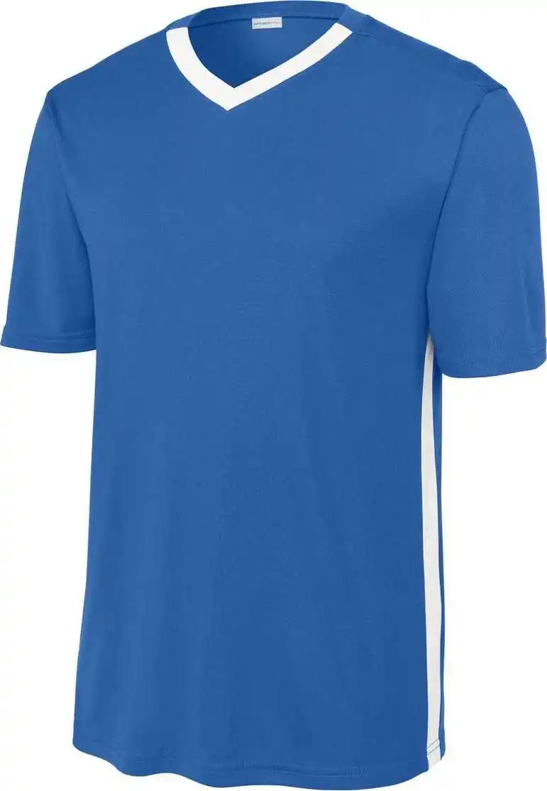 Sport-tek St101 Competitor United V-neck - True Royal/ White