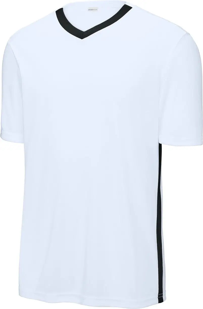 Sport-tek St101 Competitor United V-neck - White Black