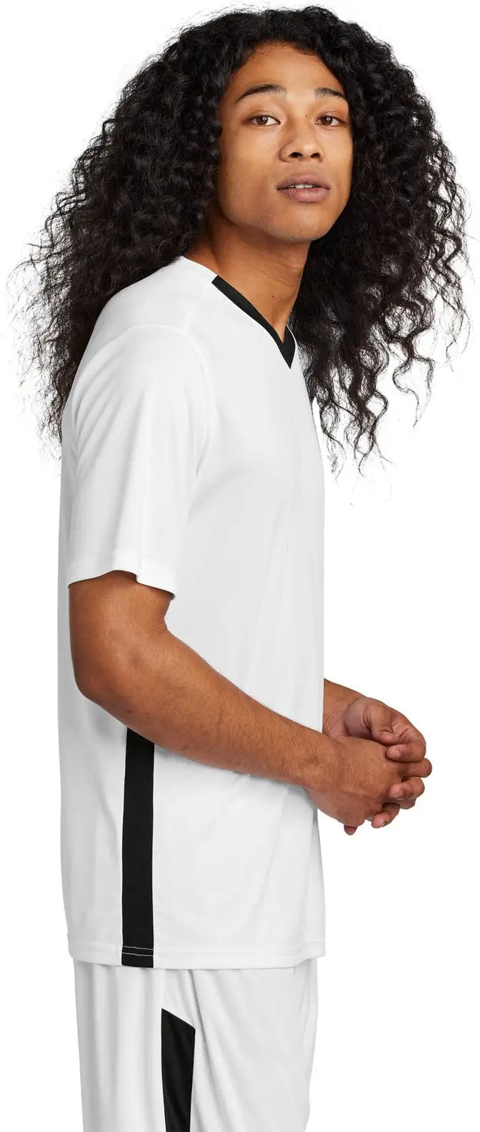 Sport-tek St101 Competitor United V-neck - White Black