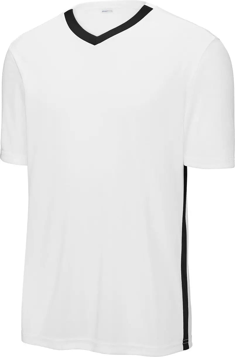 Sport-tek St101 Competitor United V-neck - White Black