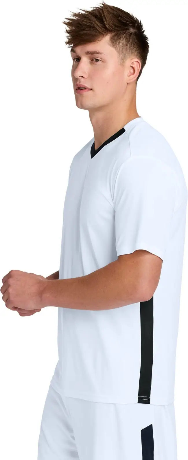 Sport-tek St101 Competitor United V-neck - White Black