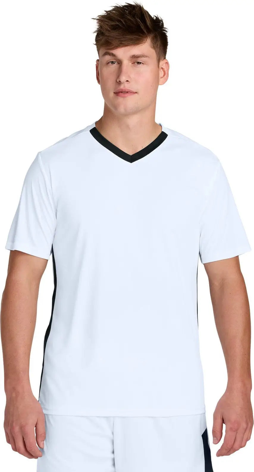 Sport-tek St101 Competitor United V-neck - White Black