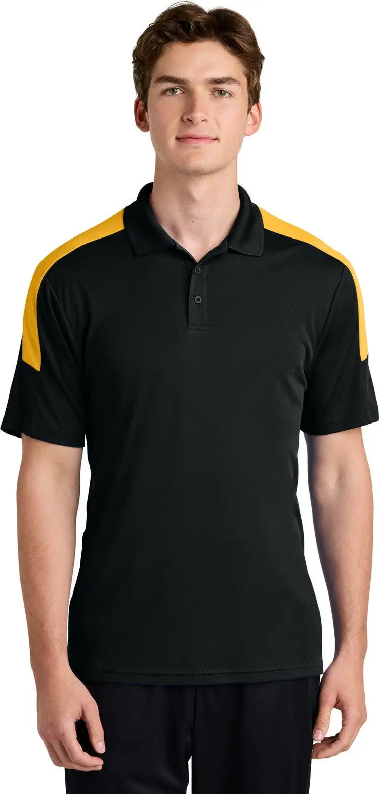 Sport-tek St104 Competitor United Polo - Black Gold - Black/ / Adult Xs