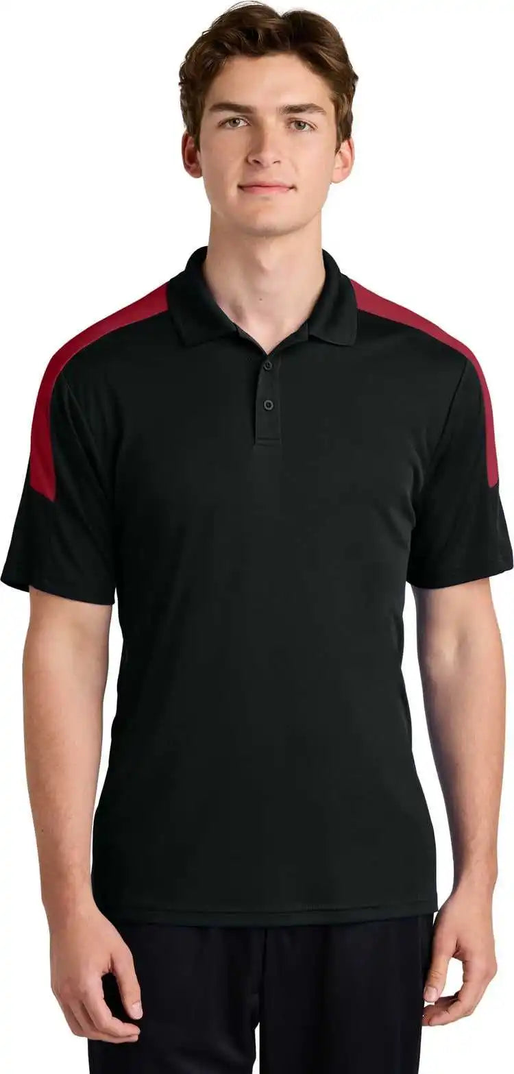 Sport-tek St104 Competitor United Polo - Blk/dpred