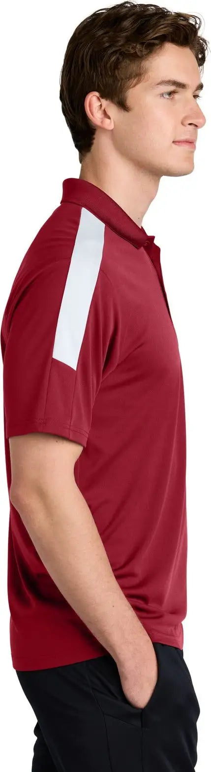 Sport-tek St104 Competitor United Polo - Deep Red White