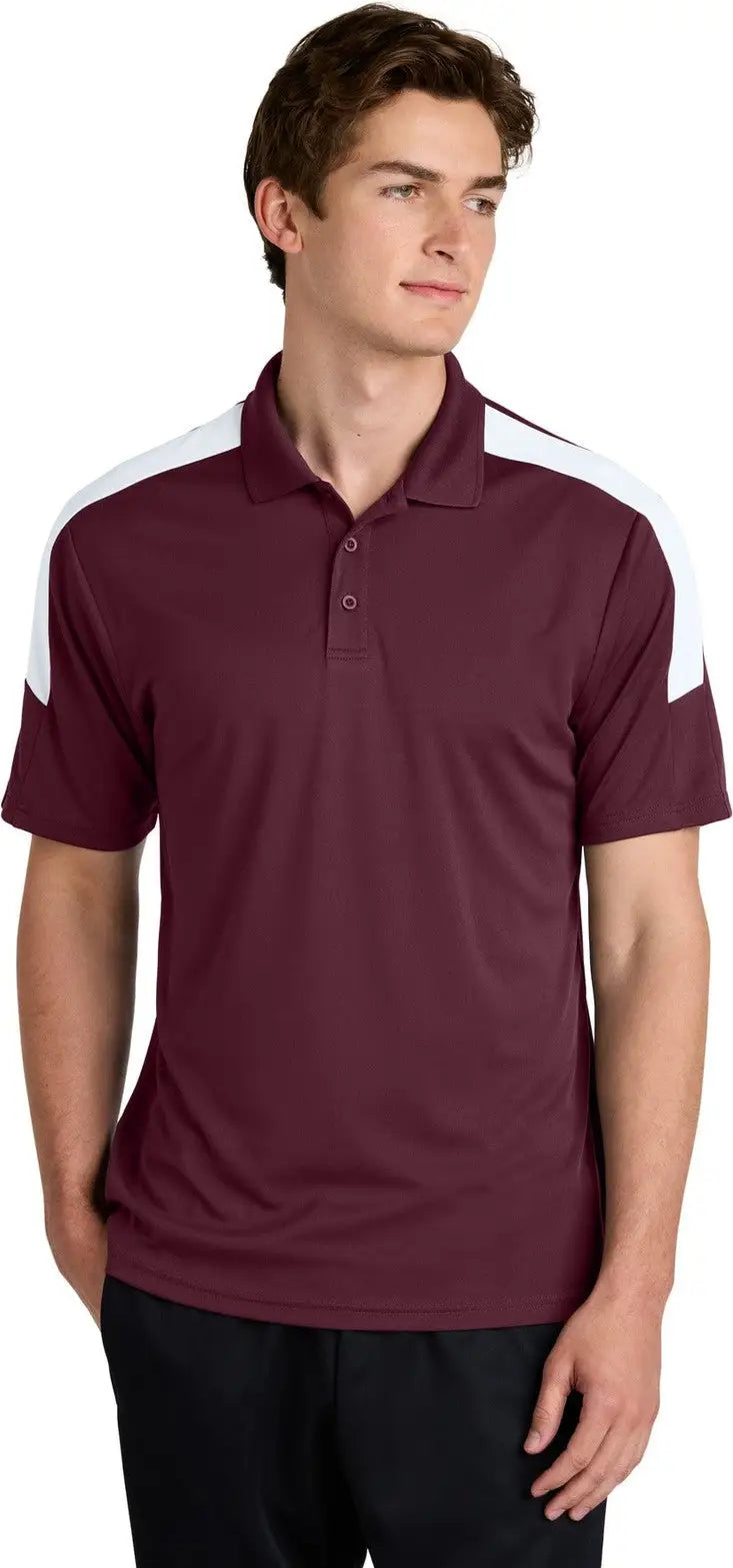 Sport-tek St104 Competitor United Polo - Maroon White