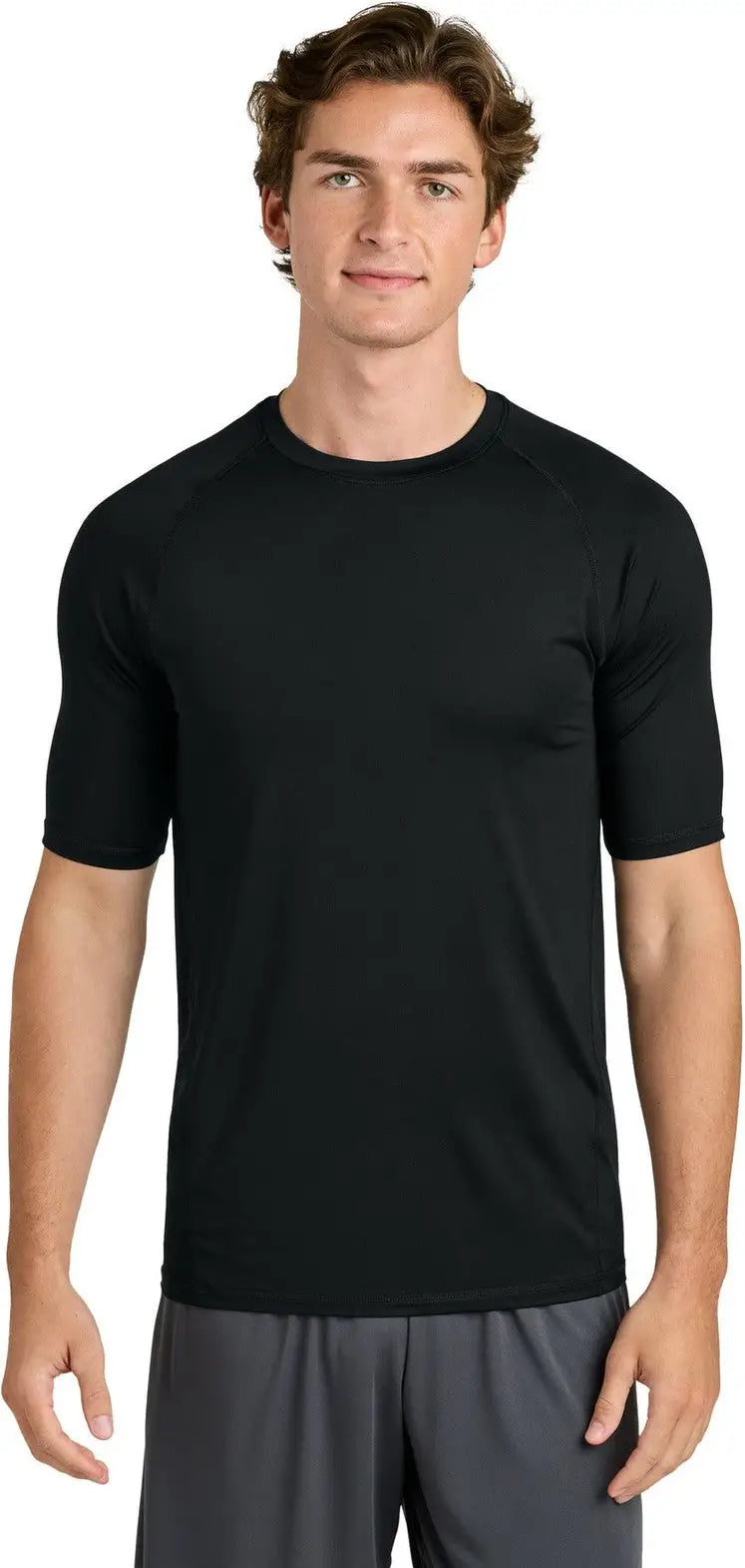 Sport-tek St120 Posicharge Compression 1/2-sleeve Tee - Black - Adult Xs