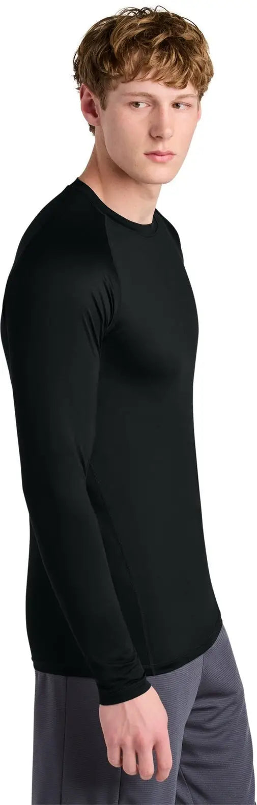 Sport-tek St120ls Posicharge Compression Long Sleeve Tee - Black