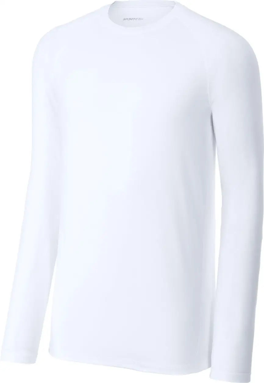 Sport-tek St120ls Posicharge Compression Long Sleeve Tee - White