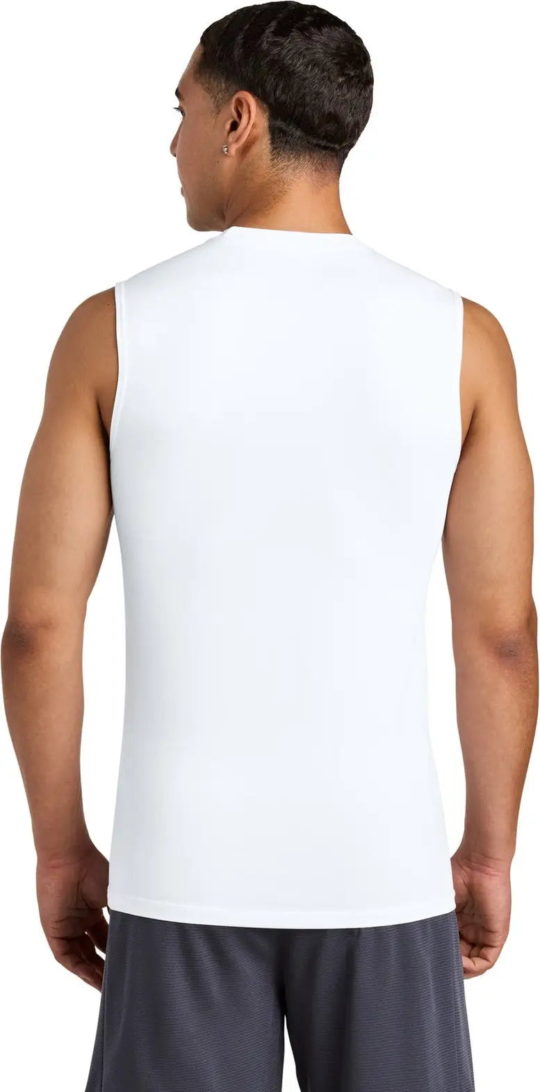 Sport-tek St121sl Posicharge Compression Sleeveless Tee - White