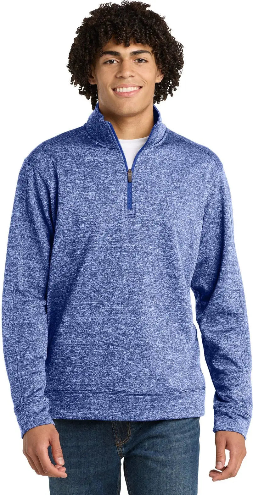 Sport-tek St226 Posicharge Electric Heather Fleece 1/4-zip Pullover - True Royal