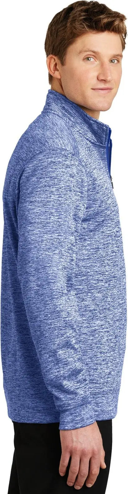 Sport-tek St226 Posicharge Electric Heather Fleece 1/4-zip Pullover - True Royal