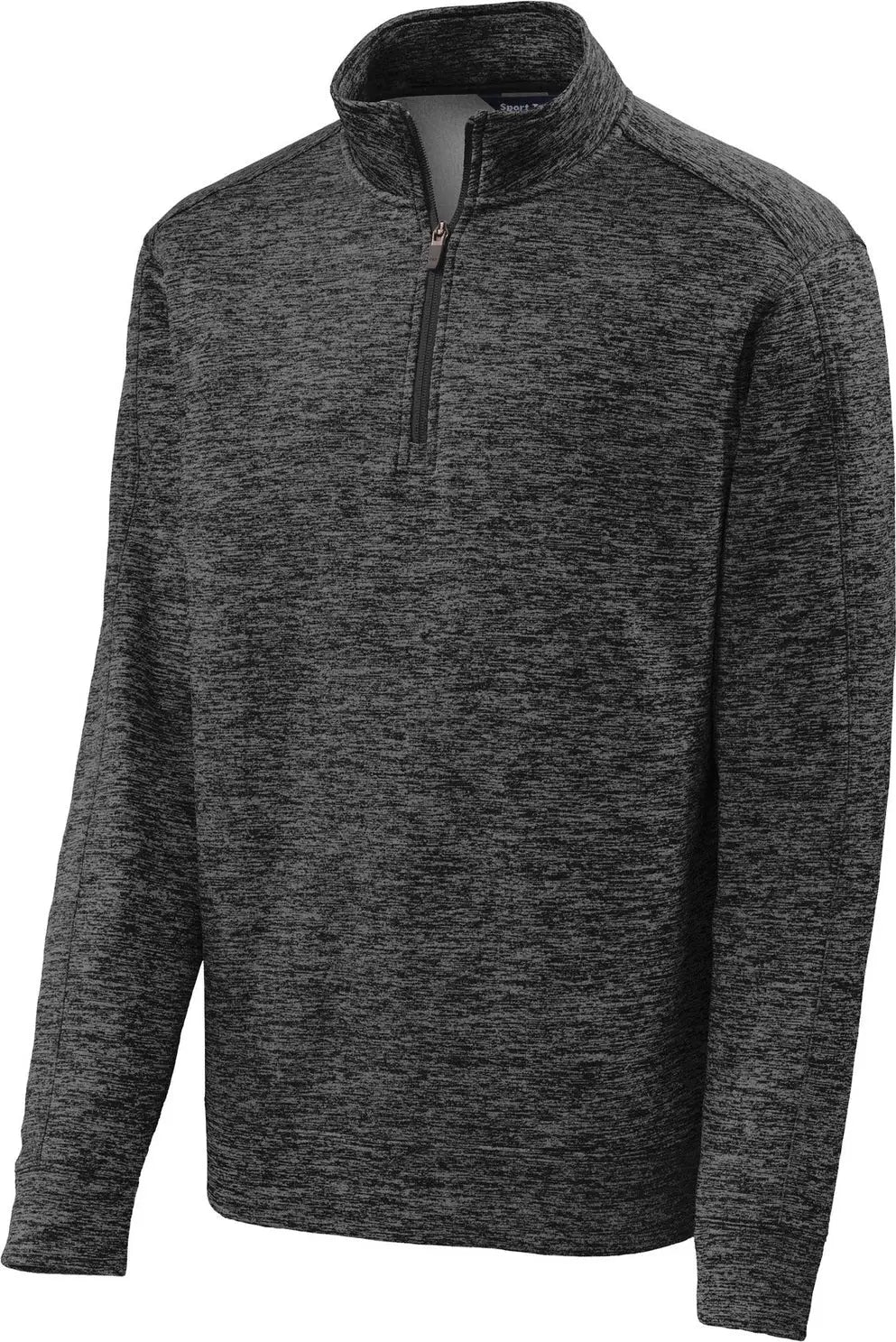 Sport-tek St226 Posicharge Electric Heather Fleece 1/4-zip Pullover - Gray-black