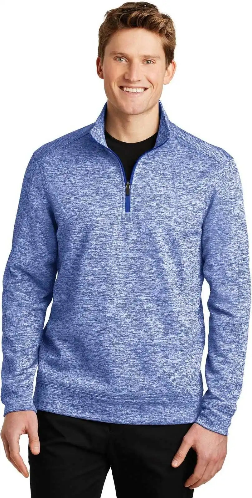 Sport-tek St226 Posicharge Electric Heather Fleece 1/4-zip Pullover - True Royal