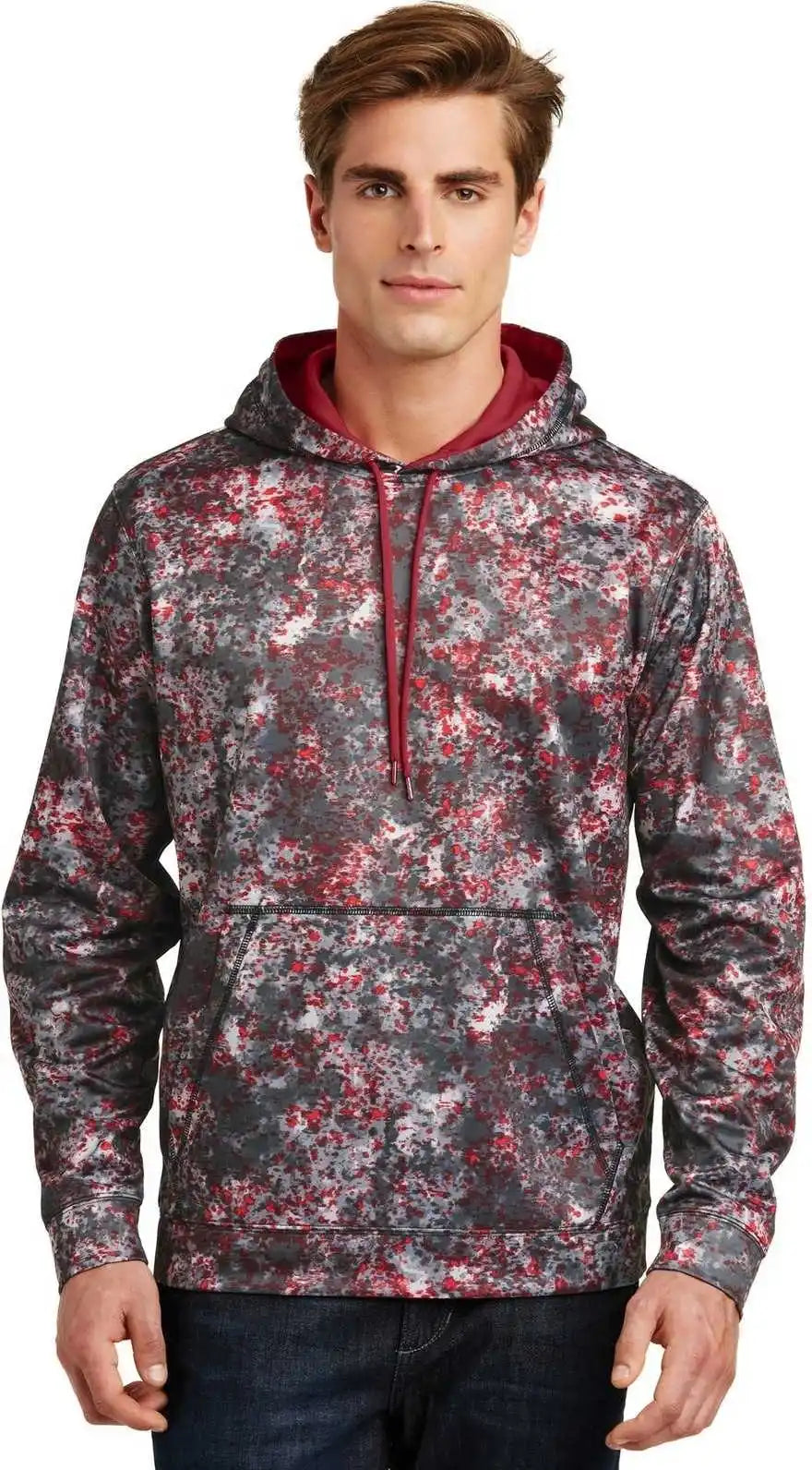 Sport-tek St230 Sport-wick Mineral Freeze Fleece Hooded Pullover - Deep Red