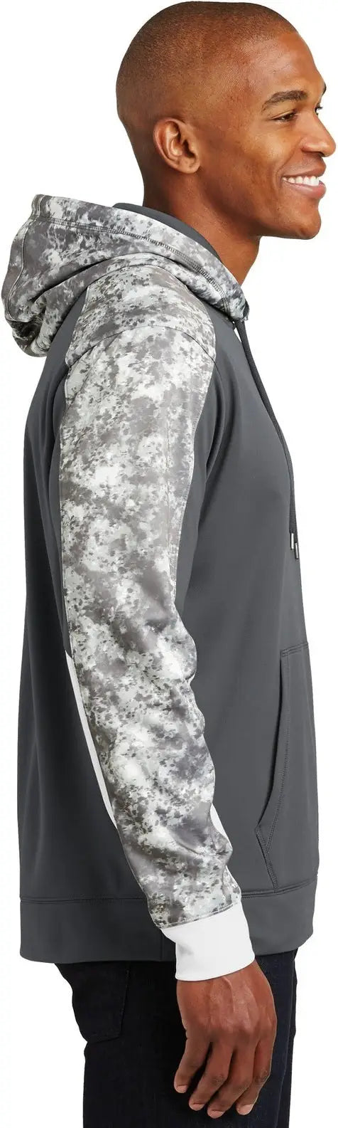 Sport-tek St231 Sport-wick Mineral Freeze Fleece Colorblock Hooded Pullover - Dark Smoke Gray