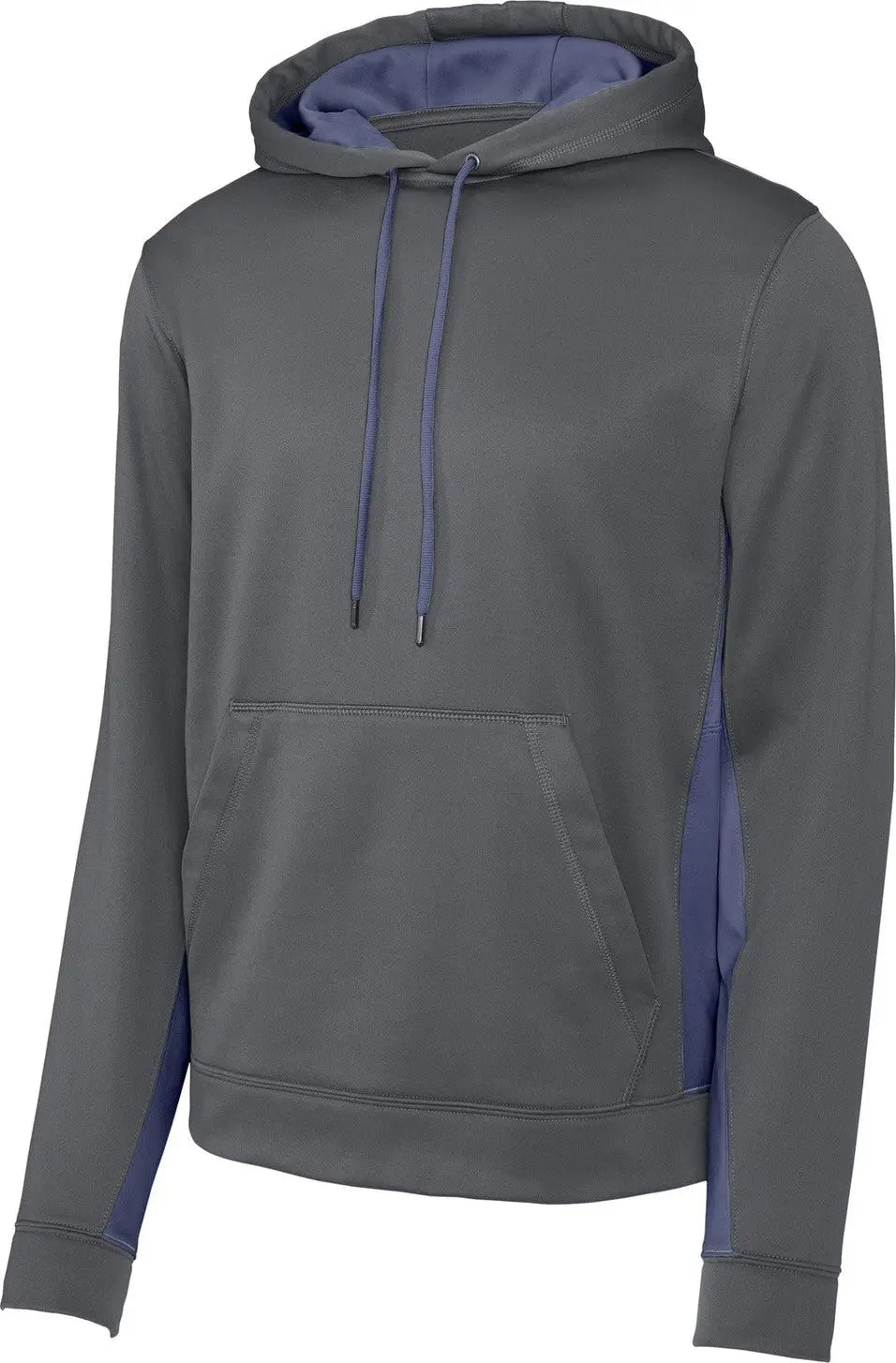 Sport-tek St235 Sport-wick Fleece Colorblock Hooded Pullover - Dark Smoke Gray Navy