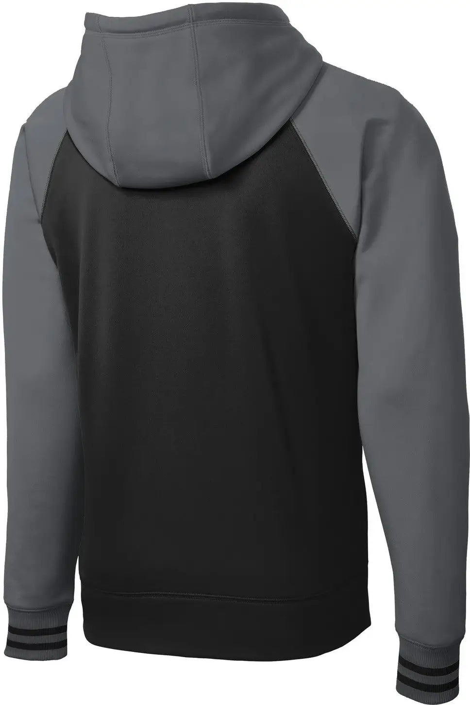Sport-tek St236 Sport-wick Varsity Fleece Full-zip Hooded Jacket - Black Dark Smoke Gray