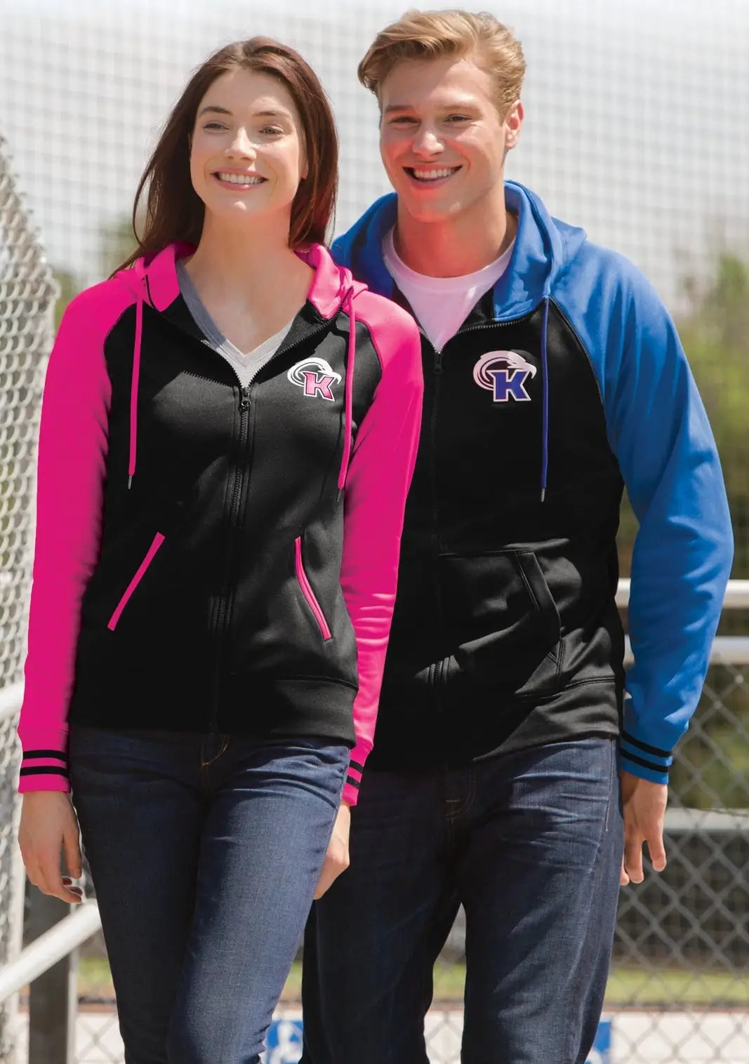 Sport-tek St236 Sport-wick Varsity Fleece Full-zip Hooded Jacket - Dark Smoke Gray Lime Shock