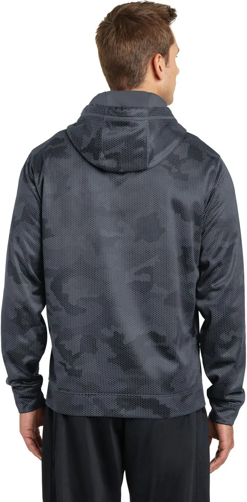 Sport-tek St240 Sport-wick Camohex Fleece Hooded Pullover - Dark Smoke Gray