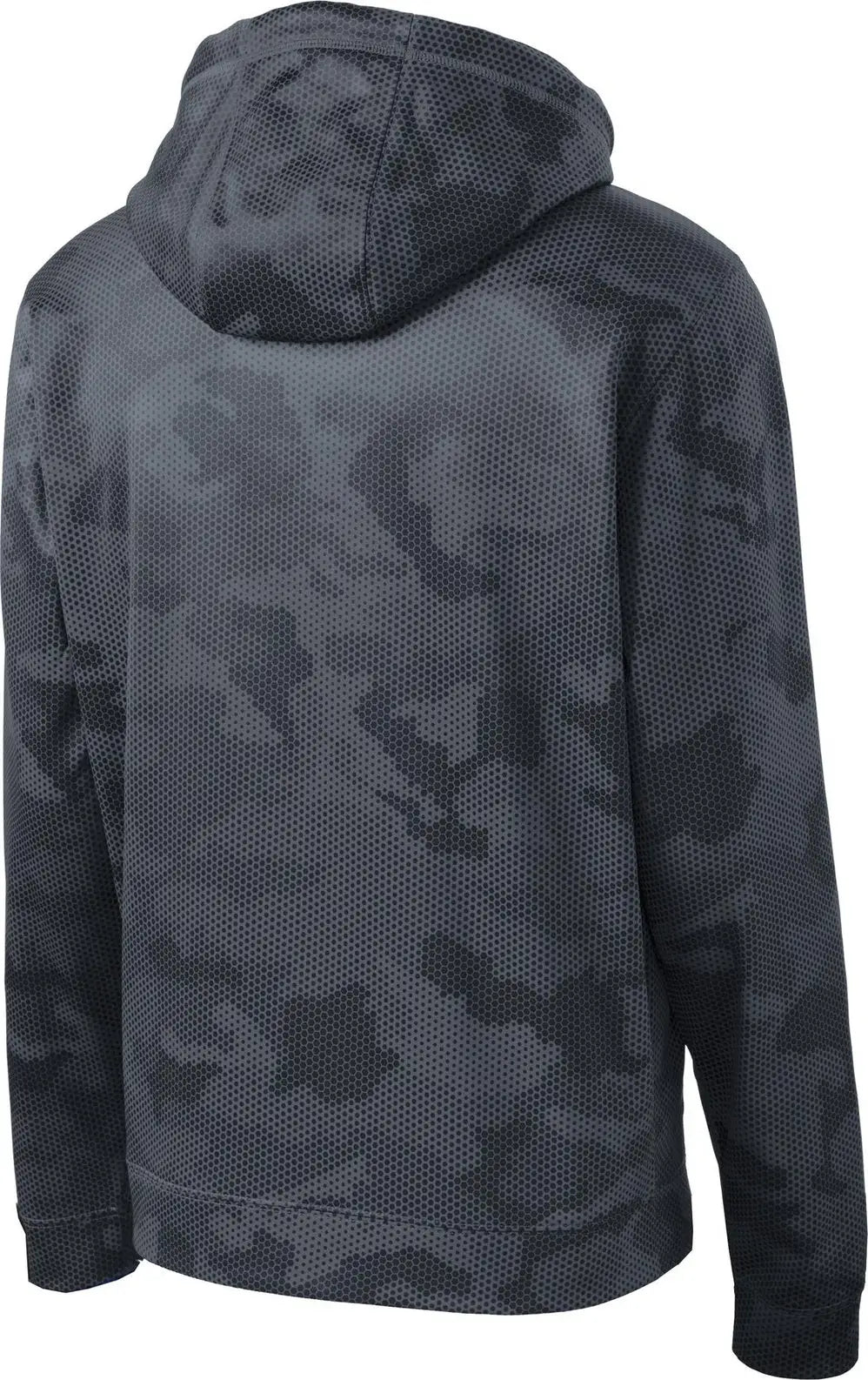Sport-tek St240 Sport-wick Camohex Fleece Hooded Pullover - Dark Smoke Gray - Adult Xs