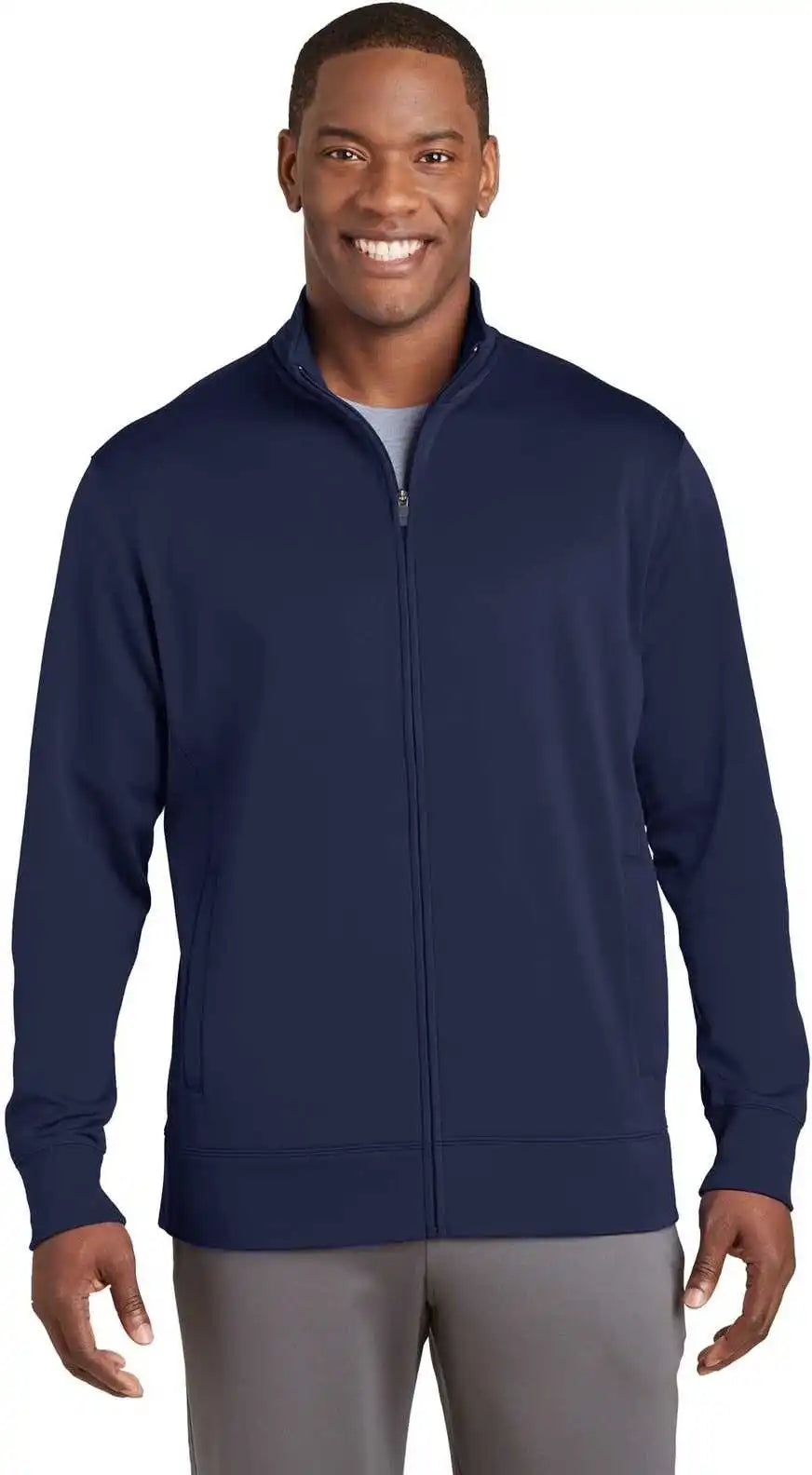 Sport-tek St241 Sport-wick Fleece Full-zip Jacket - Navy