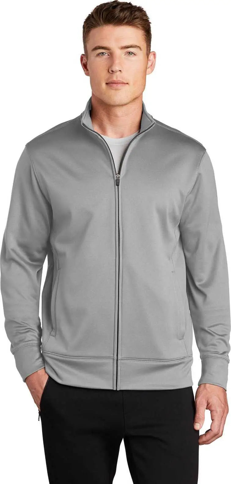 Sport-tek St241 Sport-wick Fleece Full-zip Jacket - Silver