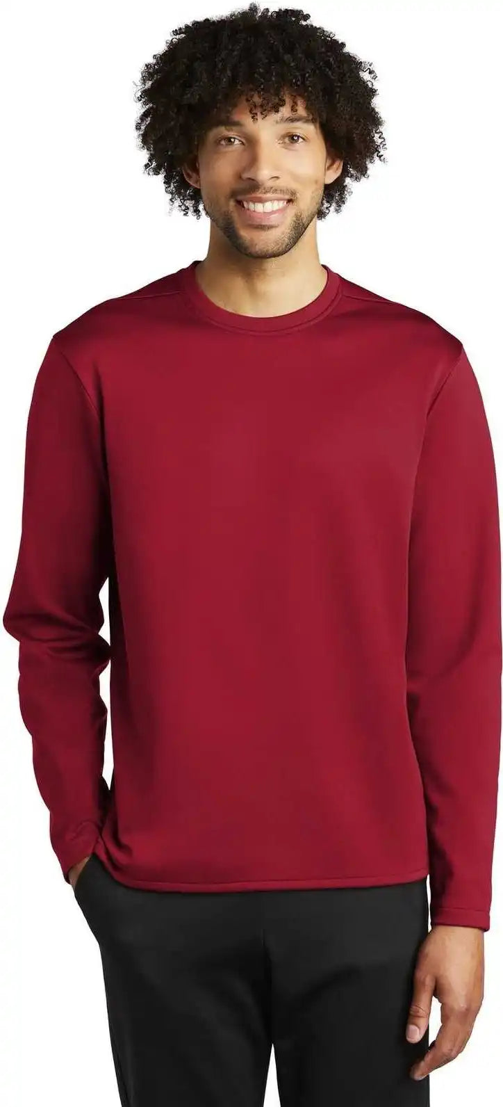 Sport-tek St248 Sport-wick Fleece Pullover Crew - Deep Red
