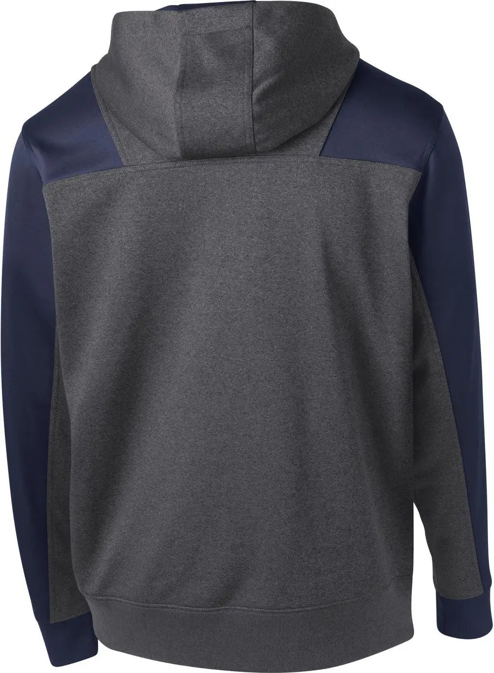Sport-tek St249 Tech Fleece Colorblock 1/4-zip Hooded Sweatshirt - Graphite Heather True Navy