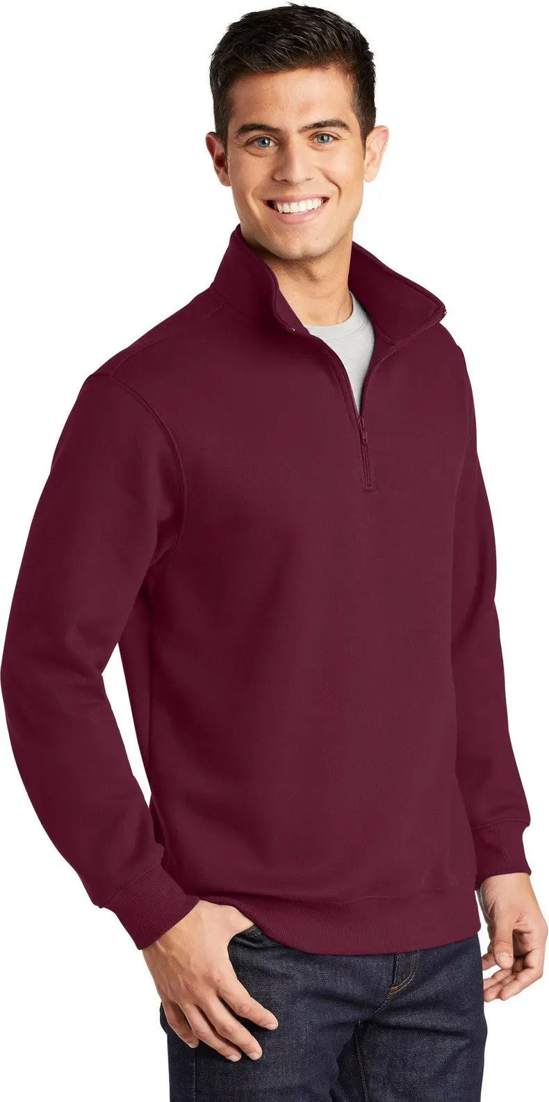Sport-tek St253 1/4-zip Sweatshirt - Maroon